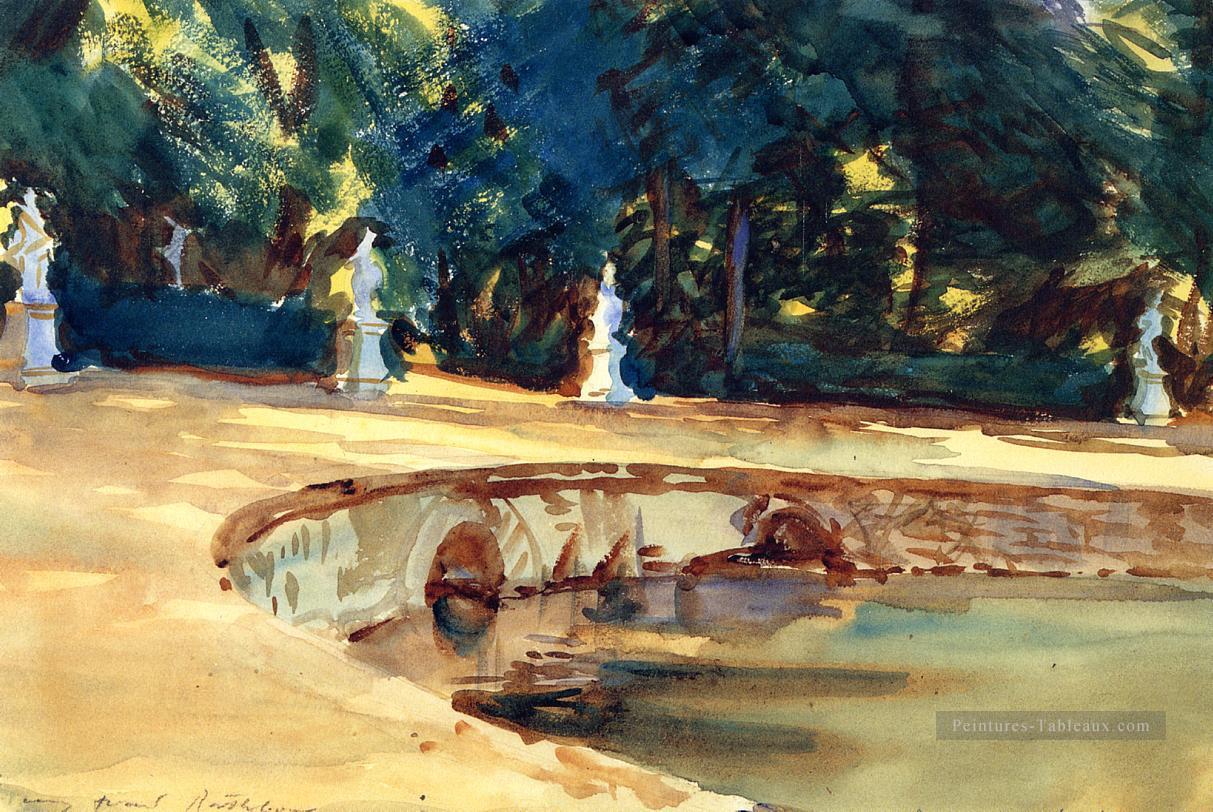 Piscine dans le jardin de La Granja paysage John Singer Sargent Peintures à l'huile